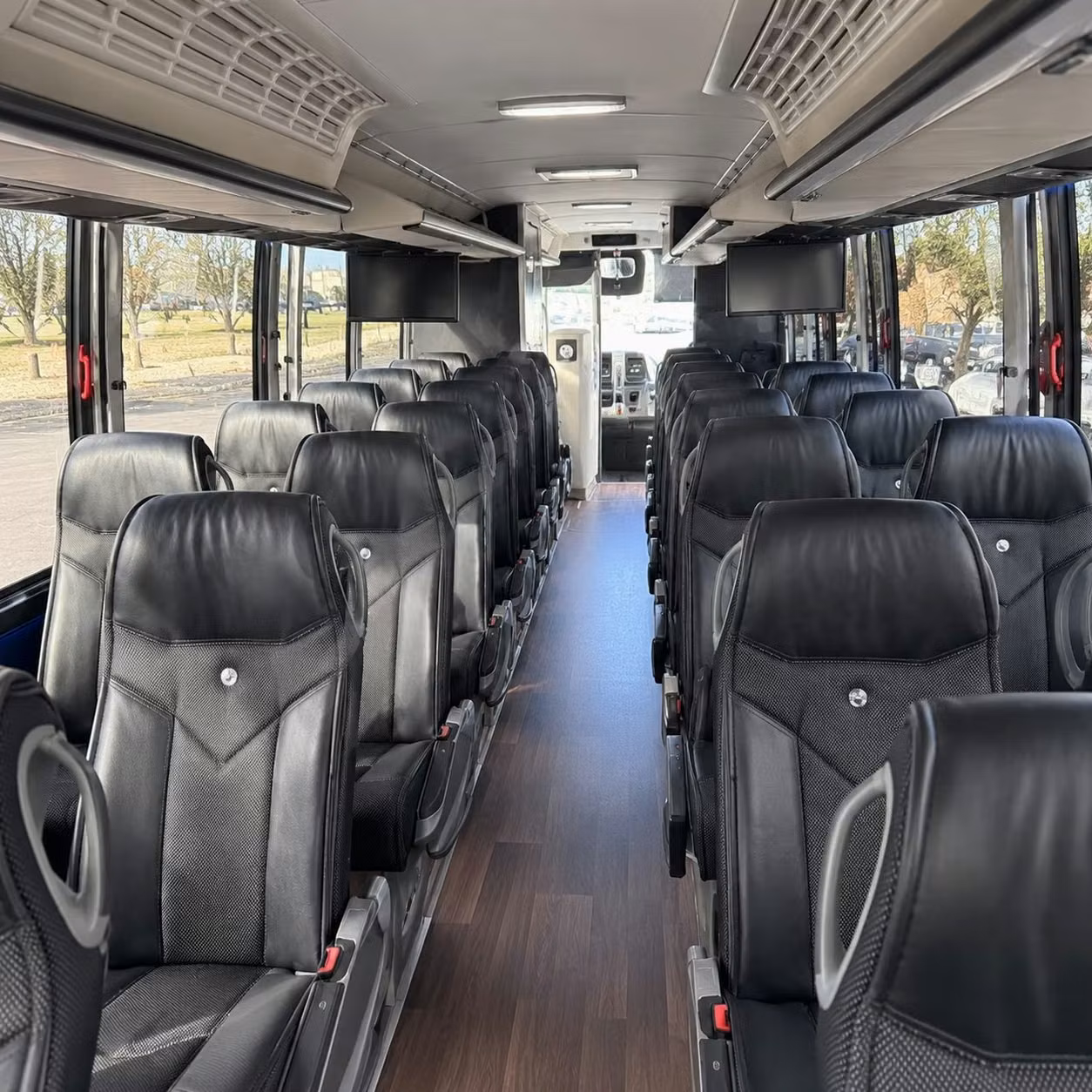 56 passenger charter bus inside